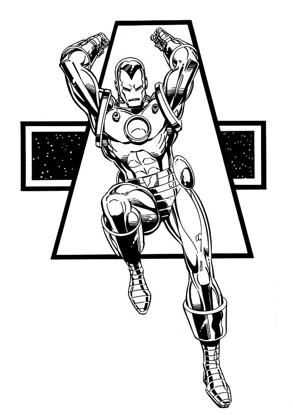Plansa de colorat cu Iron Man 34 28